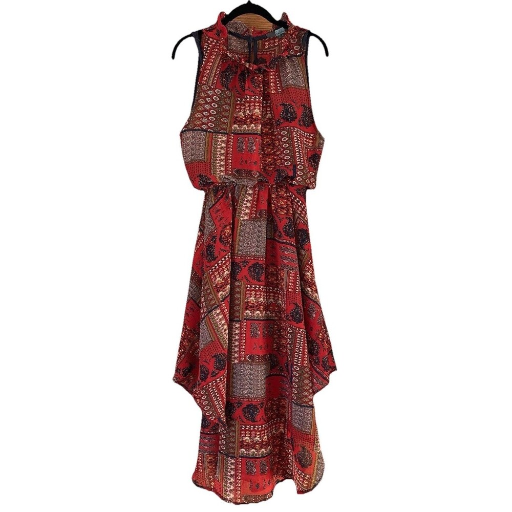 Anthropologie Eva Franco Shentel Dress Patchwork High neck size 0 Lined Boho